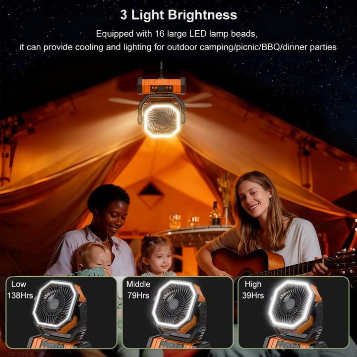 Fjernkontroll USB Oksilerende Vifte Bærbar Lys For Camping(Green) | Luvikno