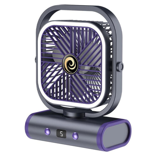 Desktop Mini Office Silent USB Veggmontert Vifte, Farge: Grå Oppladbar 1200mAh | Luvikno