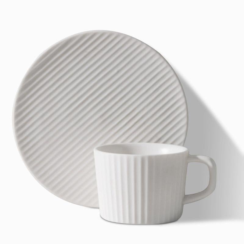 ElegantSips – Stentøy Kaffe Krus Set med Skje Luvikno