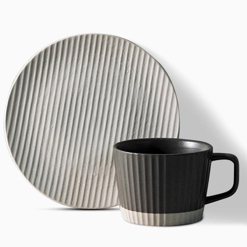 ElegantSips – Stentøy Kaffe Krus Set med Skje Luvikno