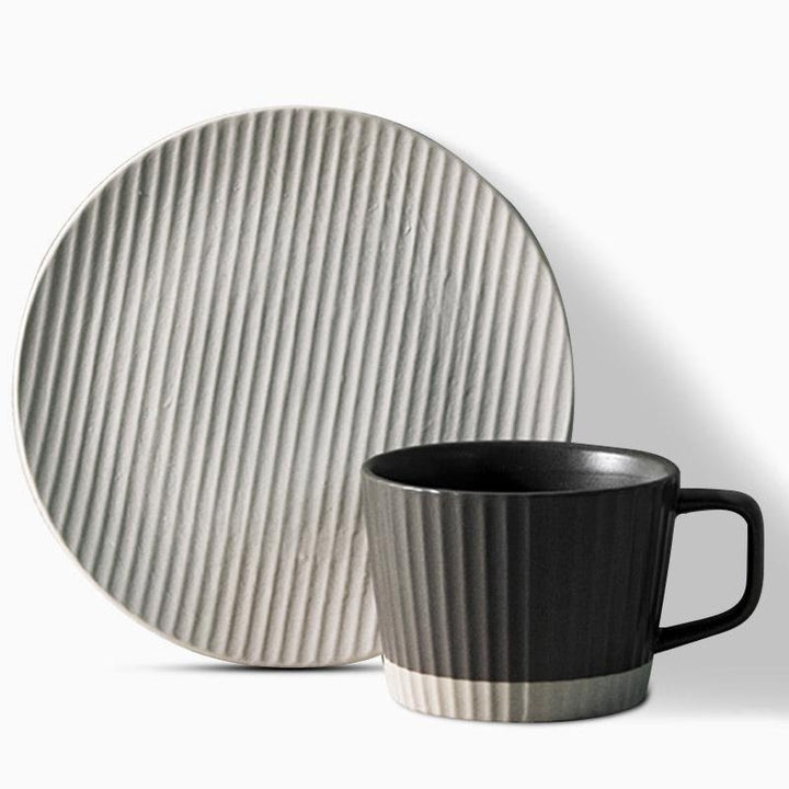 ElegantSips – Stentøy Kaffe Krus Set med Skje Luvikno
