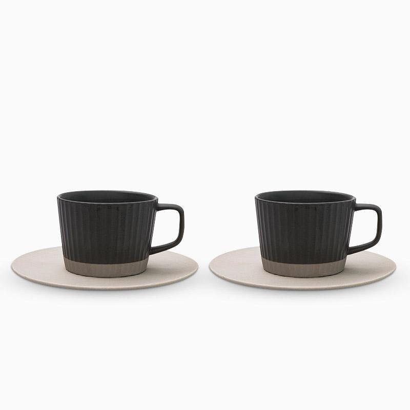ElegantSips – Stentøy Kaffe Krus Set med Skje Luvikno