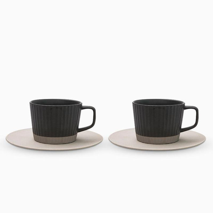 ElegantSips – Stentøy Kaffe Krus Set med Skje Luvikno