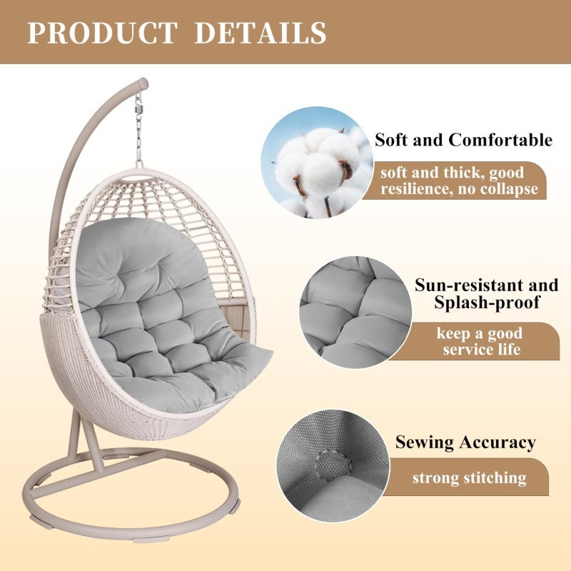 Comfortputen for Hage- og Svingestol – Mørk Grå – 80x120 cm – For Innendørs & Utendørs | Luvikno