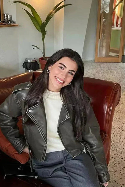 Luvik | Moderni Lyhyt Biker-takki