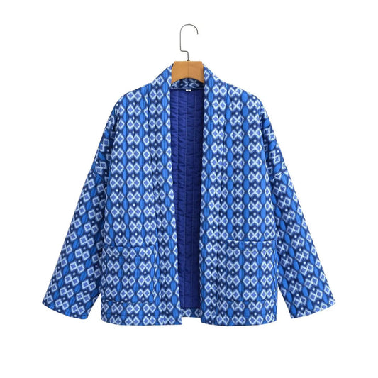 Luvik | Veste kimono plissée avec motif géométrique