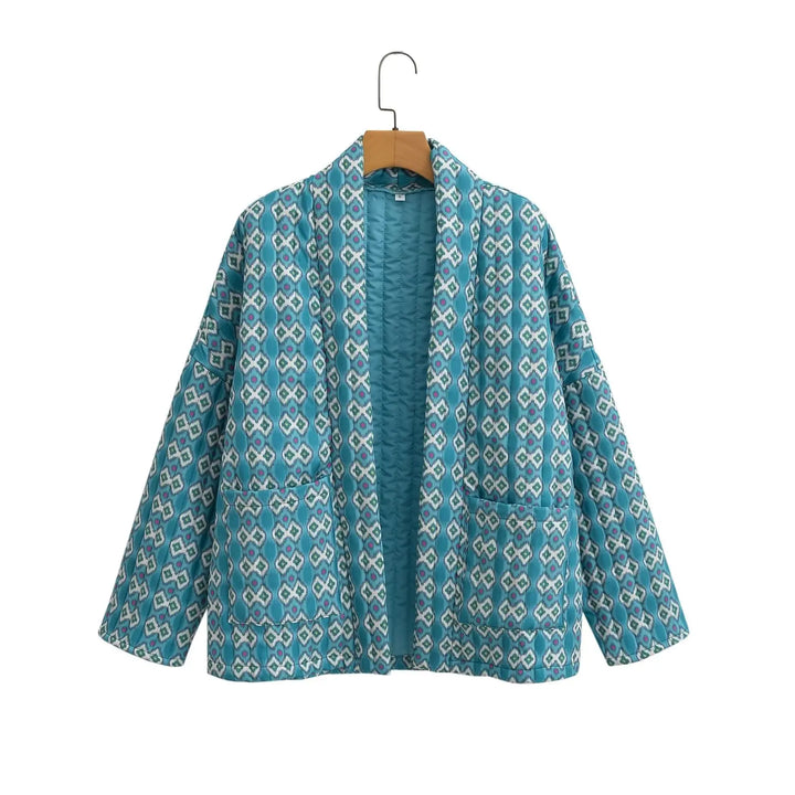 Luvik | Veste kimono plissée avec motif géométrique