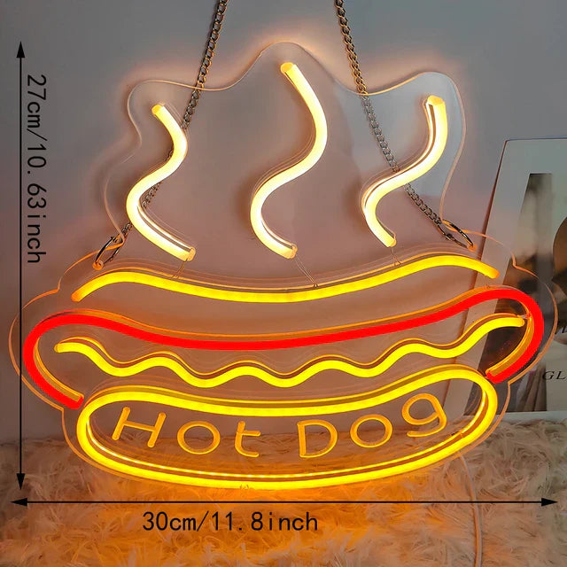 Neon Fast Food Skilt – Lysende Tacos Design, LED Nattlys for Restauranter og Kjøkken | Luvikno