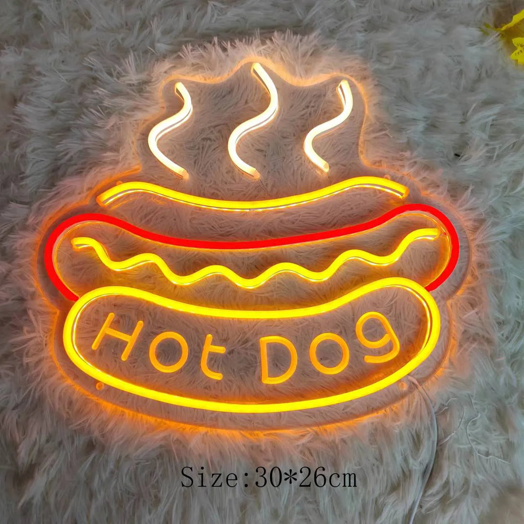 Neon Fast Food Skilt – Lysende Tacos Design, LED Nattlys for Restauranter og Kjøkken | Luvikno