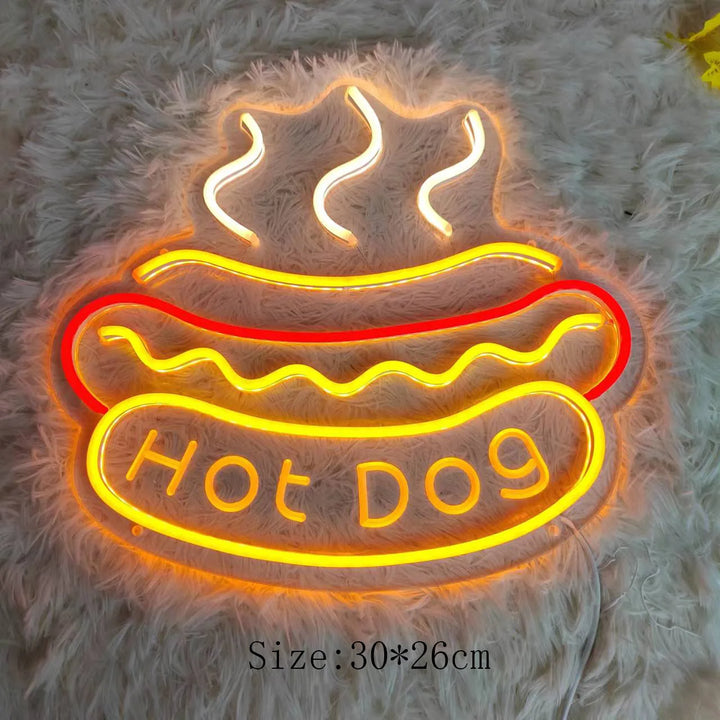 Neon Fast Food Skilt – Lysende Tacos Design, LED Nattlys for Restauranter og Kjøkken | Luvikno