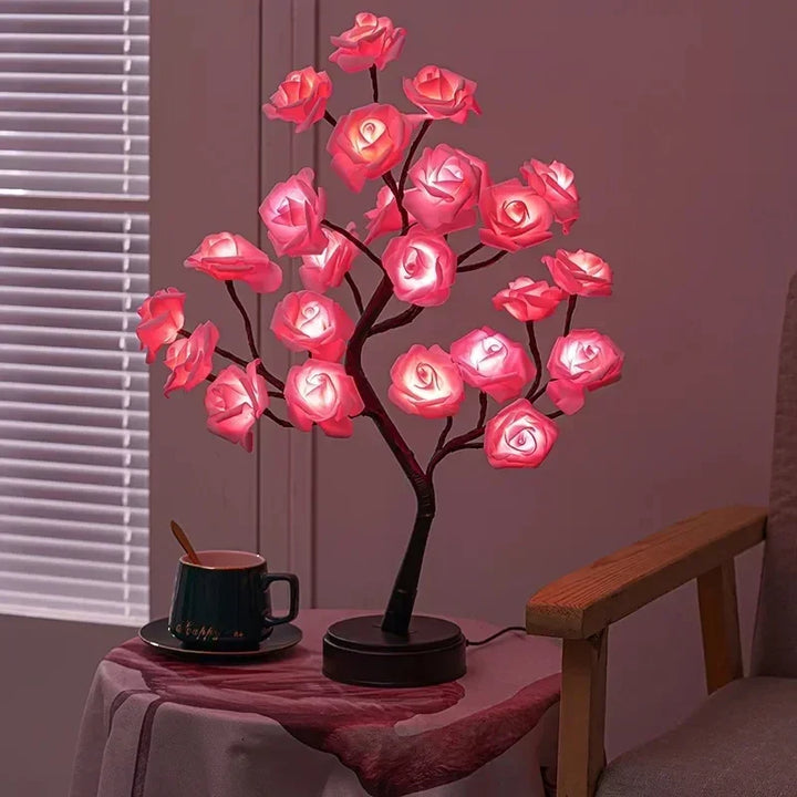 Luvikno | Romantisk Rose Bordlampe - Varmt Lys & Eleganse