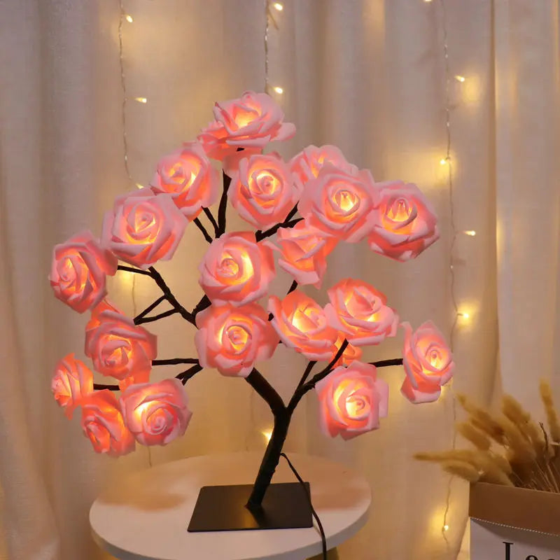 Luvikno | Romantisk Rose Bordlampe - Varmt Lys & Eleganse