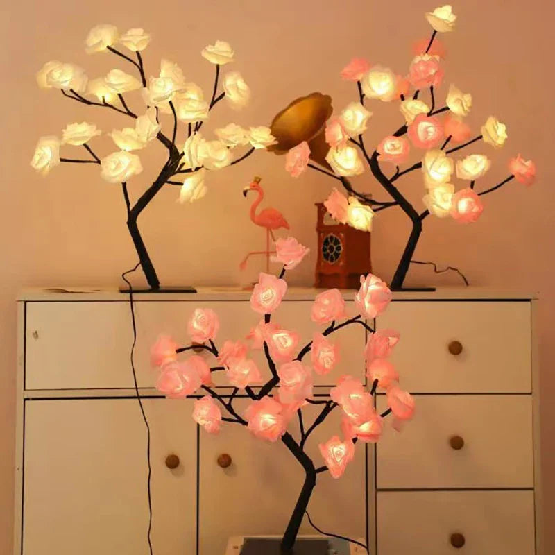 Luvikno | Romantisk Rose Bordlampe - Varmt Lys & Eleganse