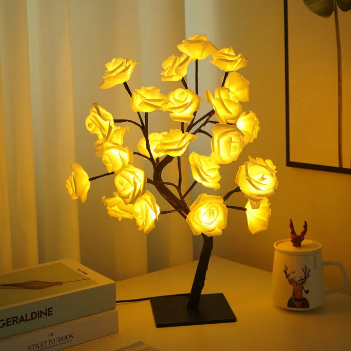 Luvikno | Romantisk Rose Bordlampe - Varmt Lys & Eleganse