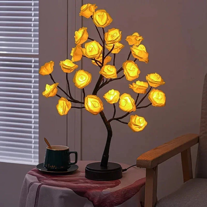 Luvikno | Romantisk Rose Bordlampe - Varmt Lys & Eleganse