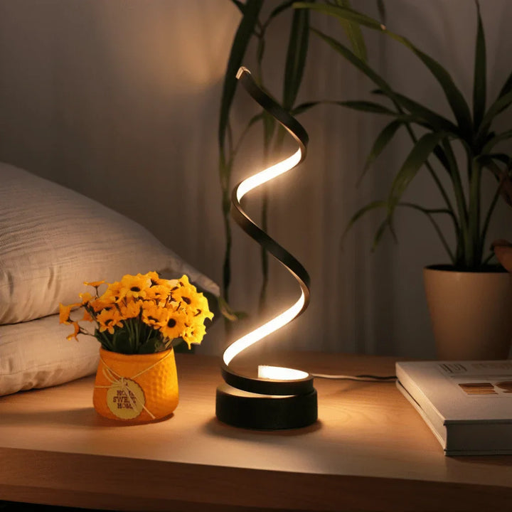 SpiralLight LED Bordlampe med Dimbar Belysning og Berøringskontroll | Luvikno