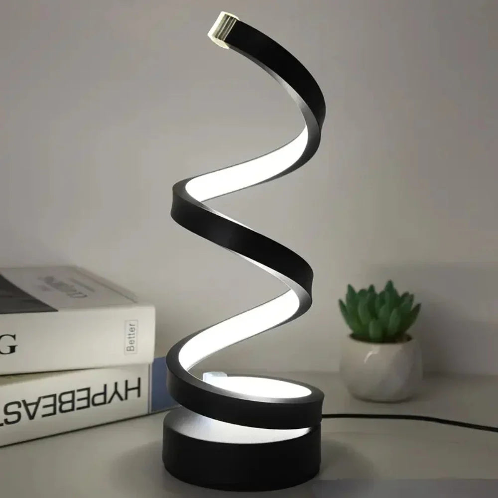 SpiralLight LED Bordlampe med Dimbar Belysning og Berøringskontroll | Luvikno