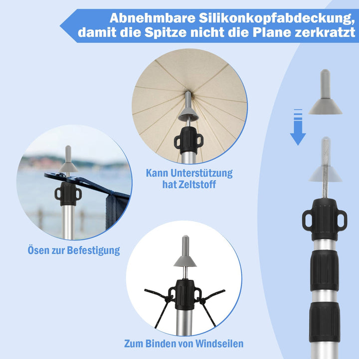 Telescopisk stang for telt Justerbar Aluminium | Luvikno