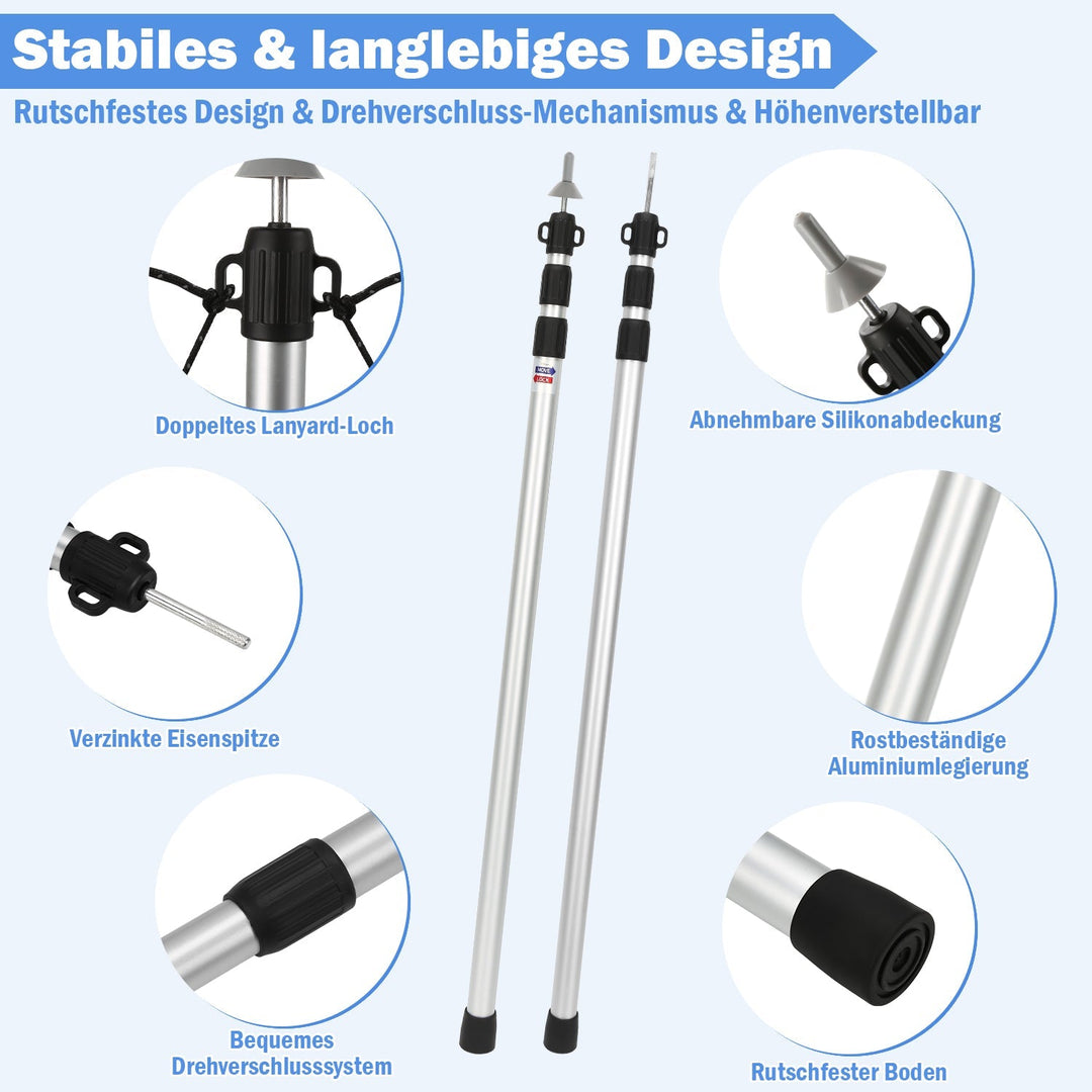 Telescopisk stang for telt Justerbar Aluminium | Luvikno
