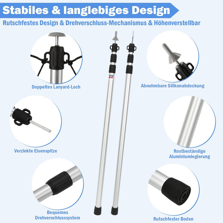 Telescopisk stang for telt Justerbar Aluminium | Luvikno