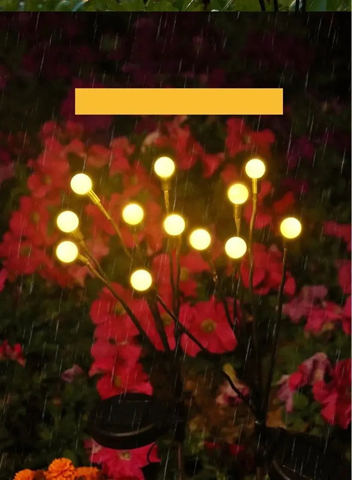 Solcelledrevet Firefly Hagebelysning - Trehodet LED-lampe for utendørs | Luvikno