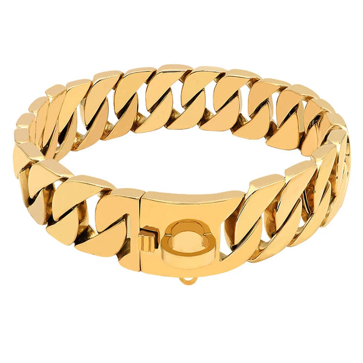 Luvikno | KrachtNeck Metall Hundehalsbånd – Robust Rustfritt Stål Halsbånd for Store Hunder