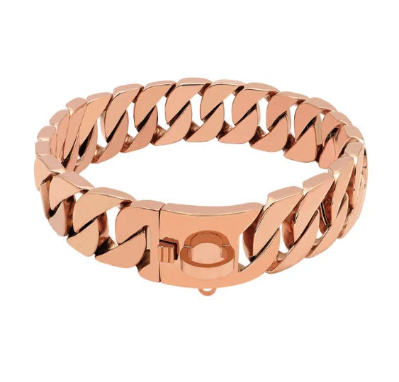 Luvikno | KrachtNeck Metall Hundehalsbånd – Robust Rustfritt Stål Halsbånd for Store Hunder