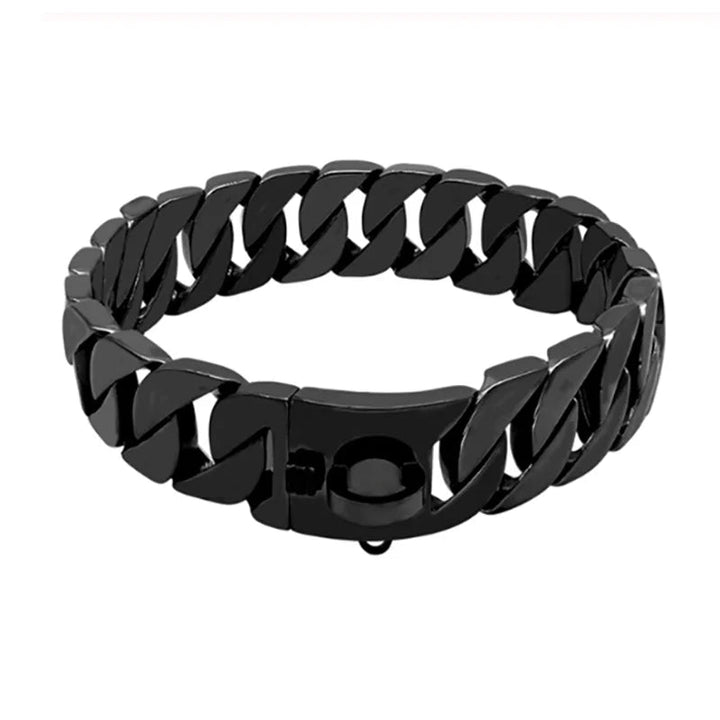 Luvikno | KrachtNeck Metall Hundehalsbånd – Robust Rustfritt Stål Halsbånd for Store Hunder