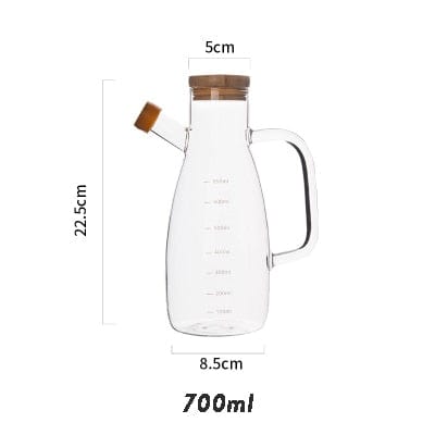 Transparent glass oil bottle with handle Luvikno