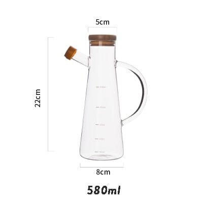 Transparent glass oil bottle with handle Luvikno