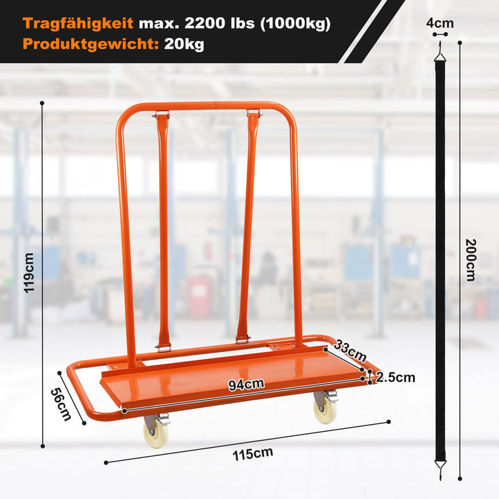 Flatbed vogn Transportvogn opp til 1000kg | Luvikno