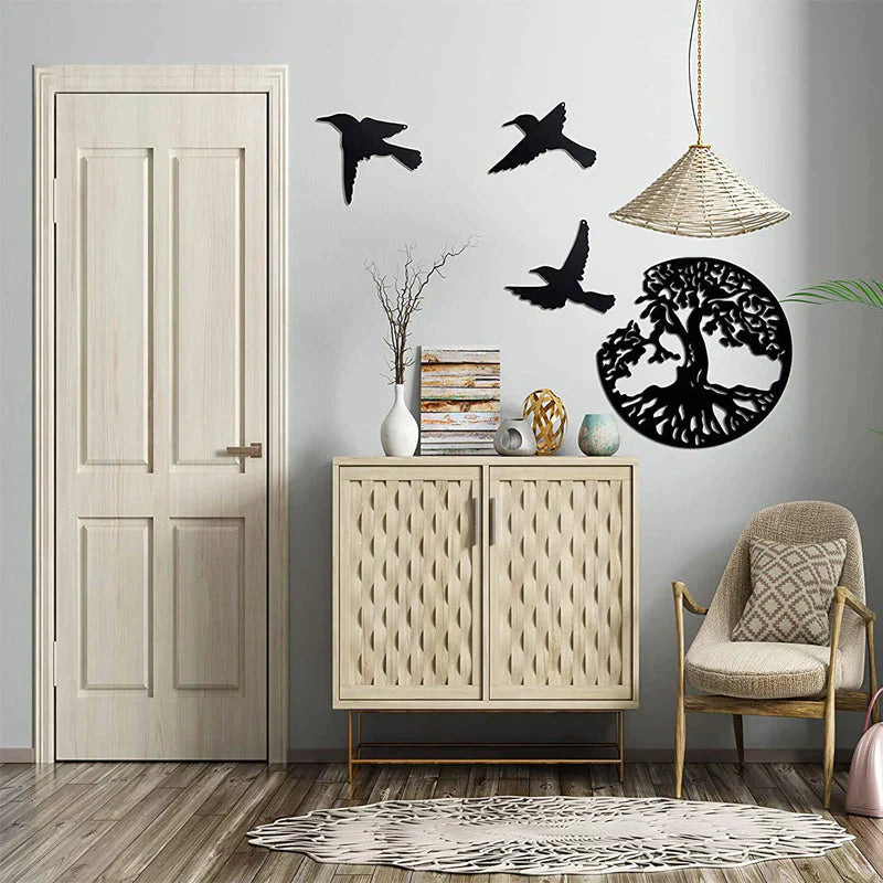 Svart Metall Veggkunst Hjemmedekor | Luvikno