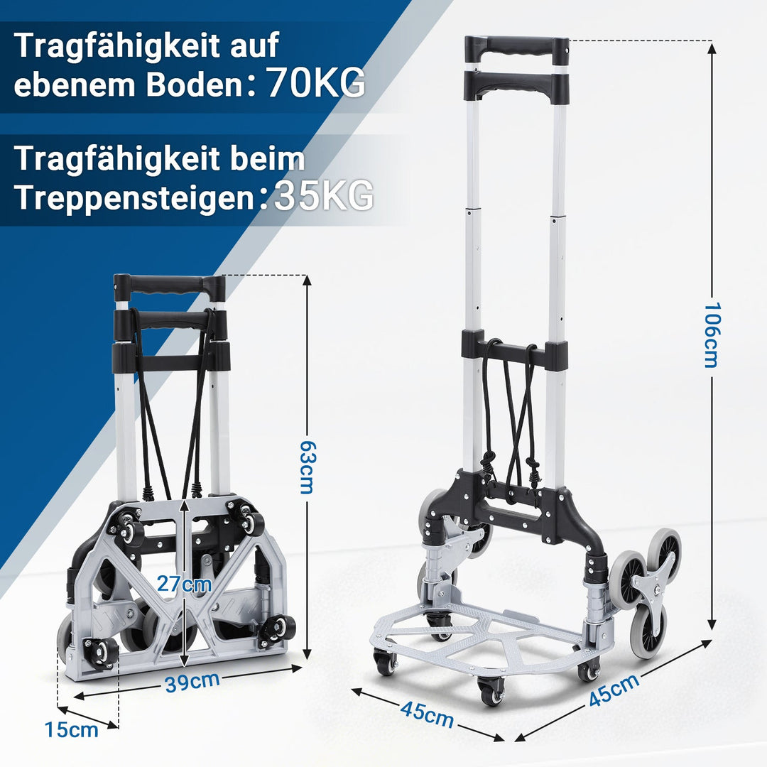 Trappetransportvogn Sammenleggbar Trappetruck opptil 75kg | Luvikno