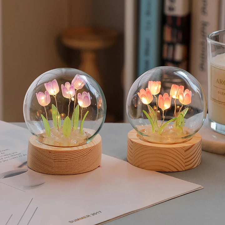 Luvikno | TulipGlow Elegant Floral Table Lamp – Raffinert Belysning