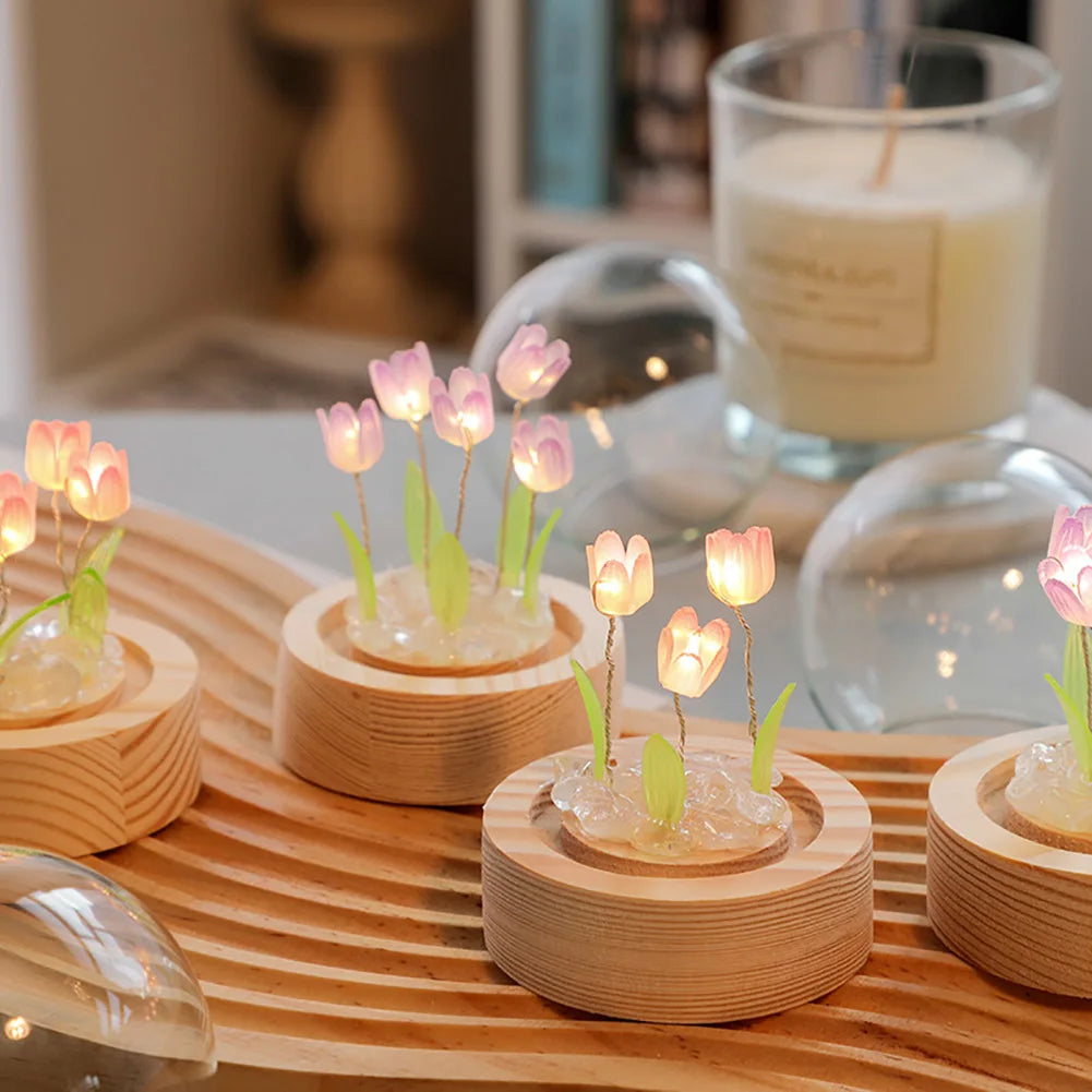 Luvikno | TulipGlow Elegant Floral Table Lamp – Raffinert Belysning