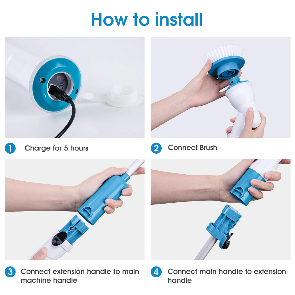 Turbo Scrub® Trådløs Rengjøringsbørste | Luvikno