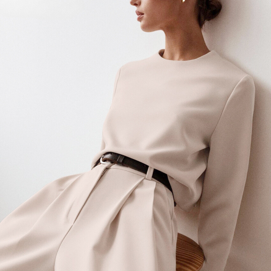 Luvik | Tyylikäs Naisten Kaksiosainen Setti Laajasti Leikatulla Housulla