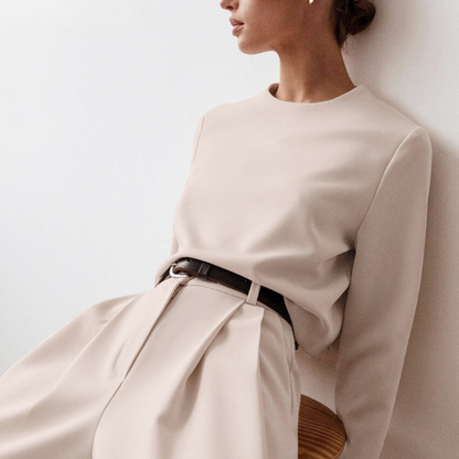 Luvik | Tyylikäs Naisten Kaksiosainen Setti Laajasti Leikatulla Housulla