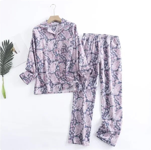 Luvik | naisten pyjama-setti eloisilla kuvioilla Kaksiosainen