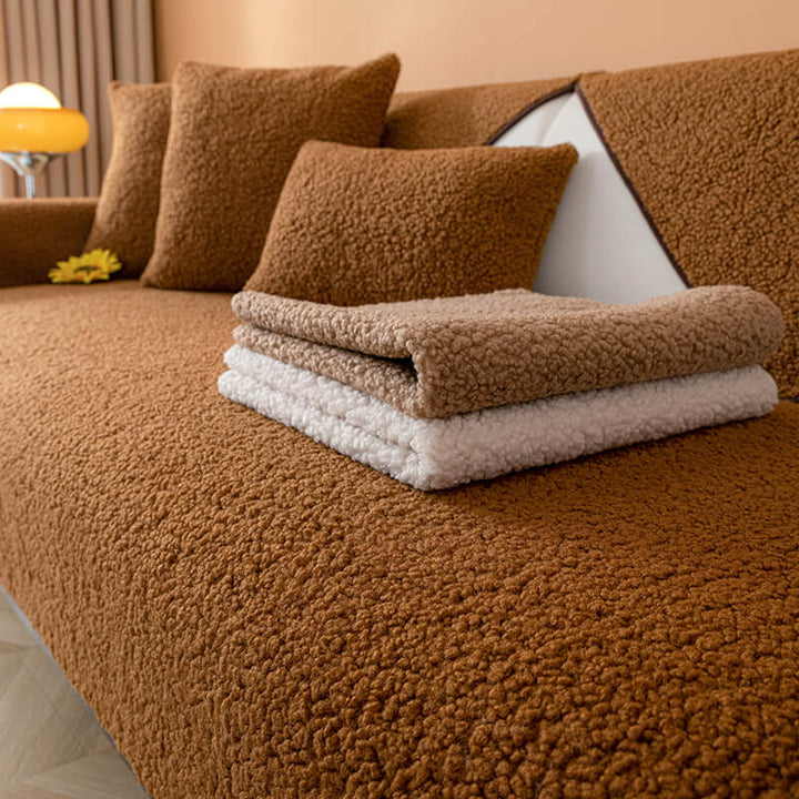 Ultrasoft Teddy Fleece Varm Non-Slip Sofa Deksel 90x160 cm | Luvikno