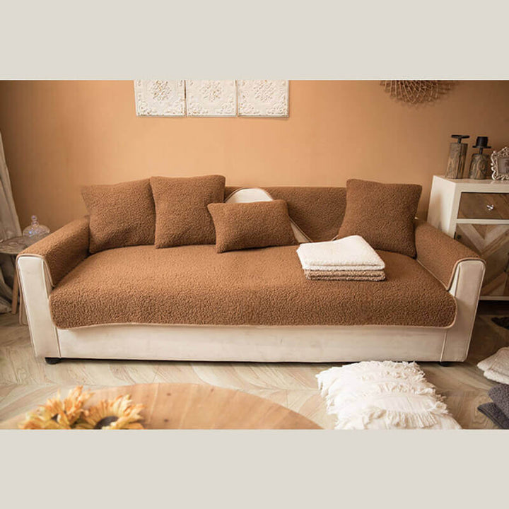Ultrasoft Teddy Fleece Varm Non-Slip Sofa Deksel 90x160 cm | Luvikno