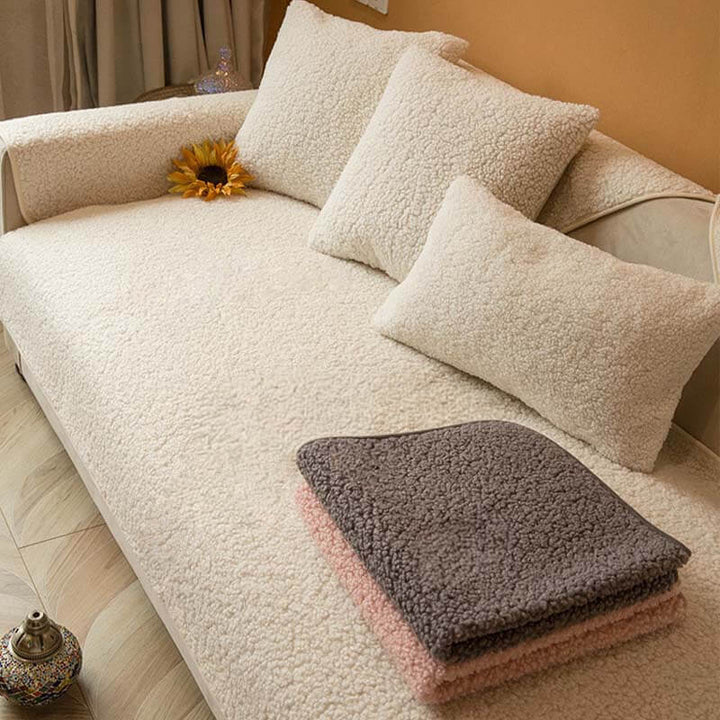 Ultrasoft Teddy Fleece Varm Non-Slip Sofa Deksel 90x160 cm | Luvikno