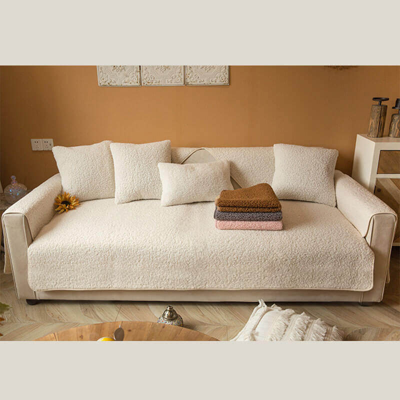 Ultrasoft Teddy Fleece Varm Non-Slip Sofa Deksel 90x160 cm | Luvikno