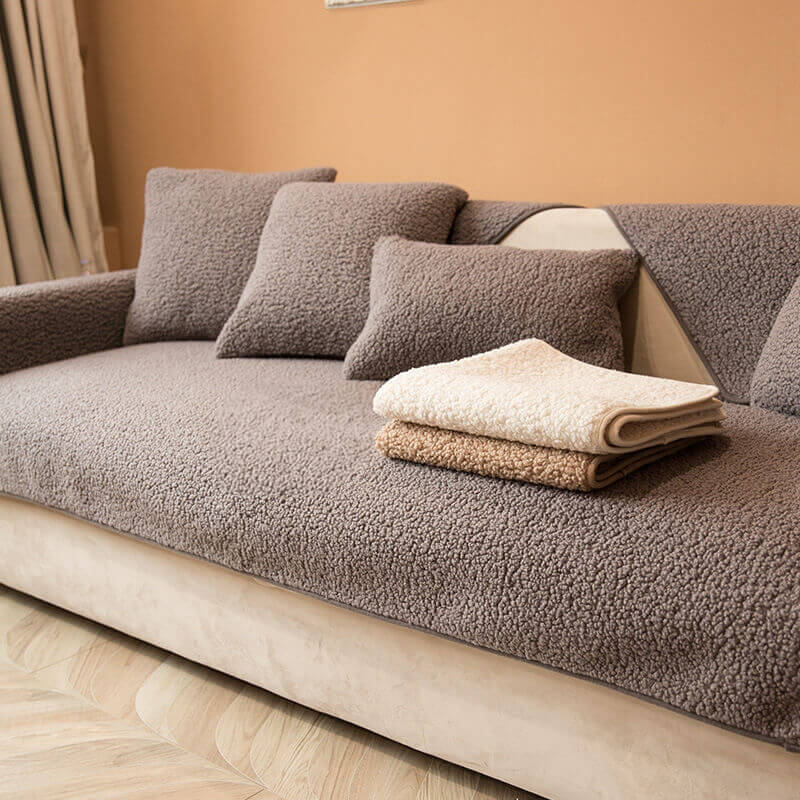 Ultrasoft Teddy Fleece Varm Non-Slip Sofa Deksel 90x160 cm | Luvikno