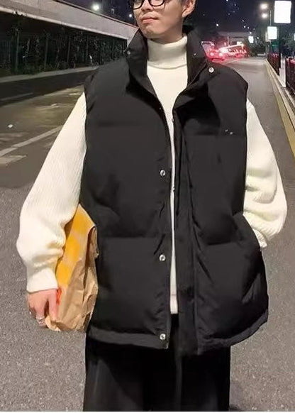 Luvik | Yli suuren musta ohut puuvillapufferitakki miehille talveksi