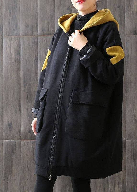 Luvik | Sukkanen suklaan vetoketjulla, taskut, päällyskangas, talvi, paksu puuvilla, pitkähihainen takki