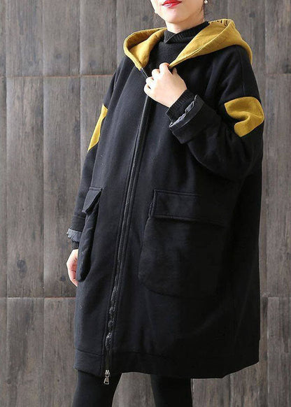 Luvik | Sukkanen suklaan vetoketjulla, taskut, päällyskangas, talvi, paksu puuvilla, pitkähihainen takki