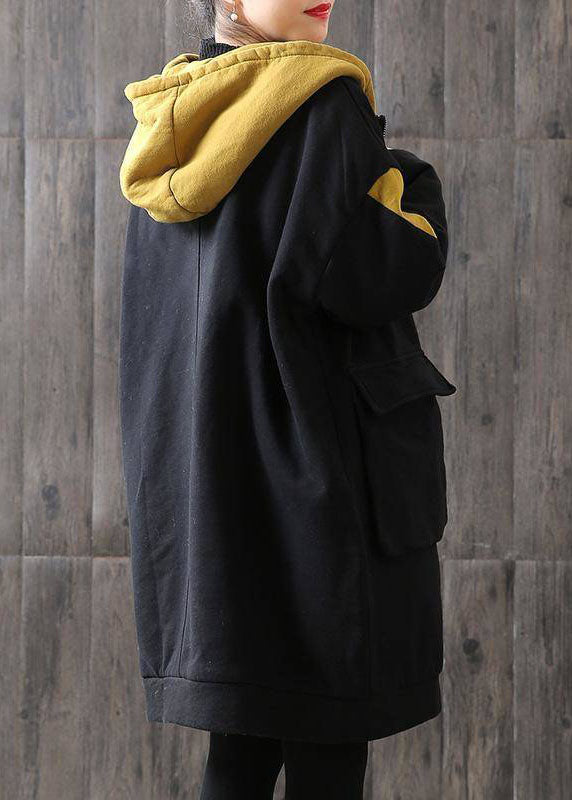 Luvik | Sukkanen suklaan vetoketjulla, taskut, päällyskangas, talvi, paksu puuvilla, pitkähihainen takki