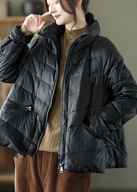 Luvik | Khaki Poolokaulus Taskut Muoti Talvi Untuvatakit