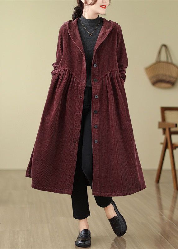 Luvik | Mûre Patchwork Pli Napp SamettStrikk Hette-Trenchcoats